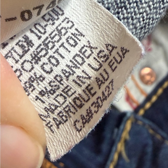 Womens True Religion Jeans size 27 Joey Low Rise Flare Y2K Blue Flap pockets - Picture 7 of 11